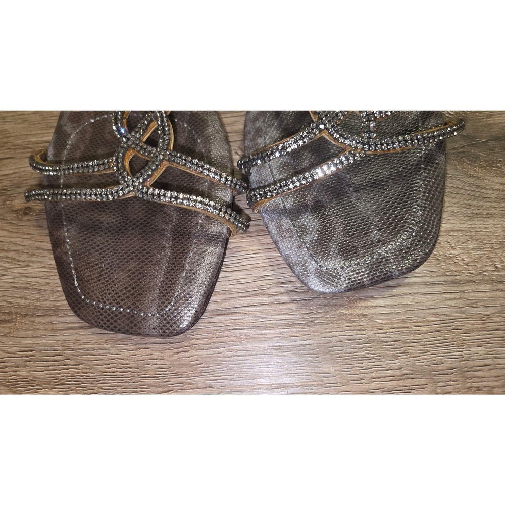 PELLE Moda 9M Jeweled Beaded Sandals Flats Strappy Sling-backs leather shoes - Picture 7 of 8